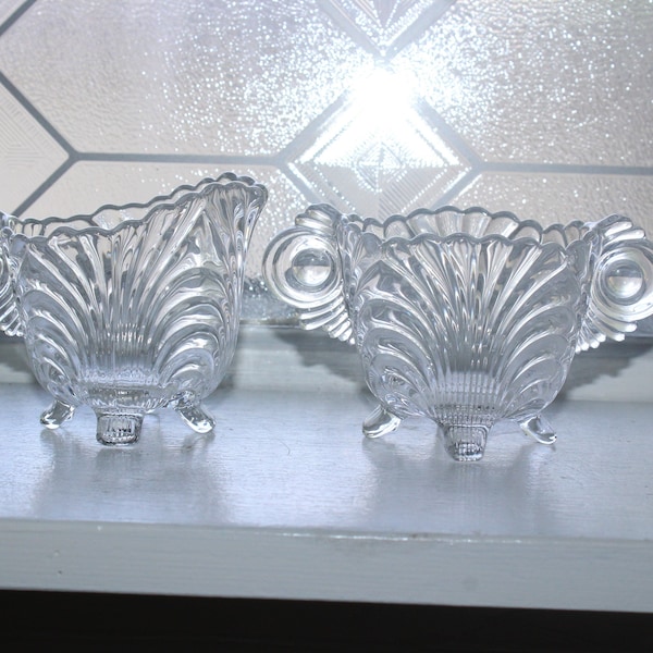 Vintage Cambridge Glass Caprice Creamer and Sugar Bowl