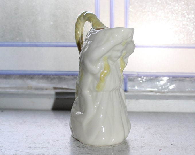 Vintage Belleek Maiden Pitcher Gold Mark