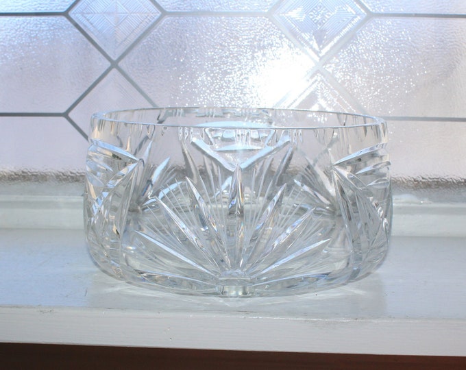 Elegant Vintage Cut Crystal Serving Bowl