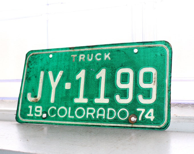 Vintage 1974 Colorado License Plate Man Cave Decor