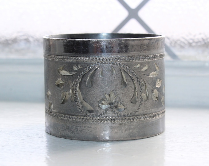 Antique Victorian Napkin Ring Embossed Silverplate