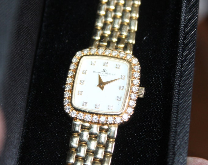 Ladies Baume and Mercier Wrist Watch 14K Gold and Diamonds