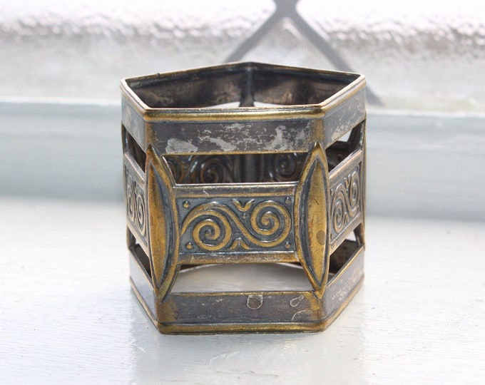 Antique Victorian Napkin Ring Pentagon Shaped