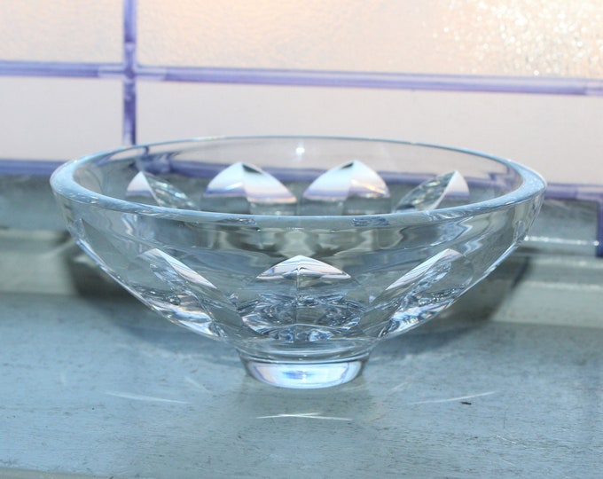 Vintage Orrefors Crystal Bowl 3935 Vertical Petal Cuts