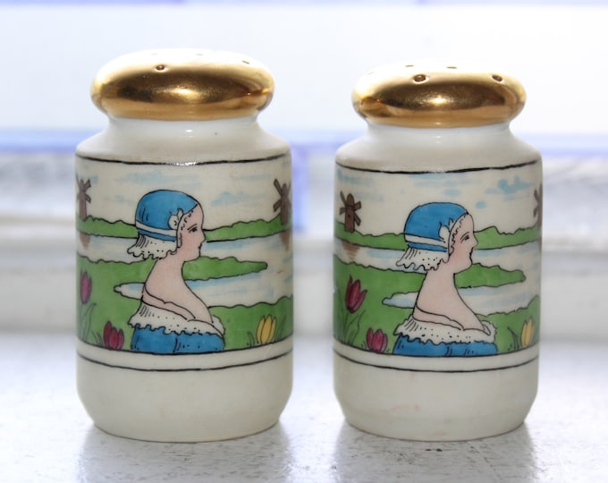 Art Deco Hand Painted Pickard Salt and Pepper Shakers