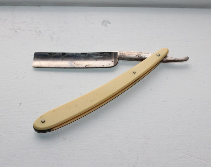 Antique Straight Razor WH Morley & Sons Yellow Handle