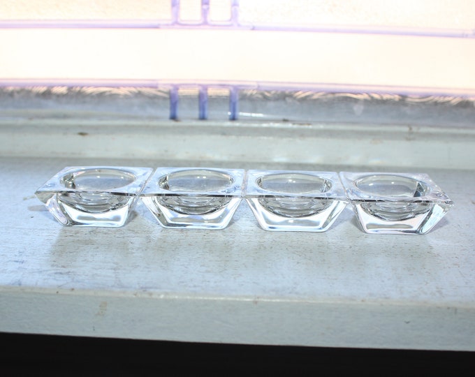 Vintage Crystal Glass Salt Dips Set of 4