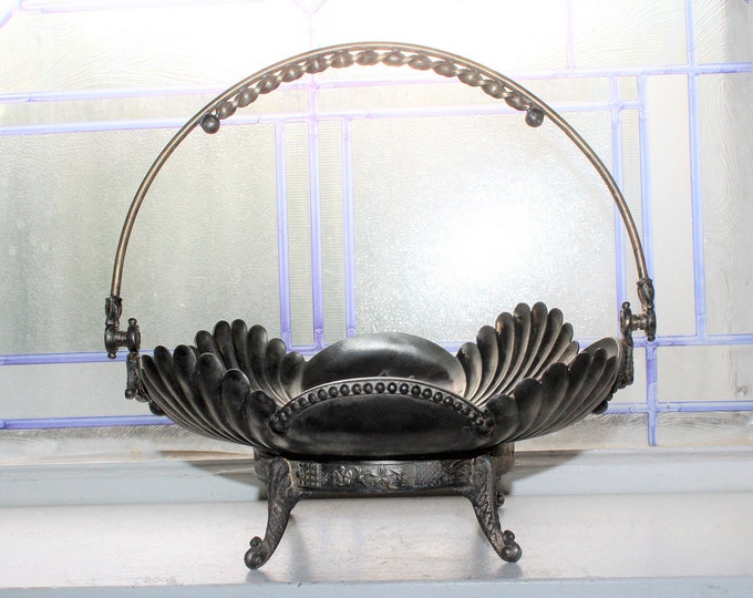 Antique 19th Century Victorian Silverplate Fruit Basket Rockford Silver