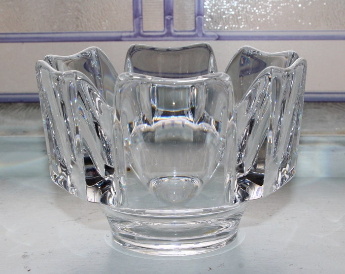 Orrefors Crystal Corona Bowl Vintage 1970s