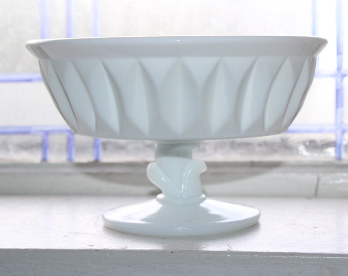 Vintage 1960s Milk Glass Compote Candy Dish