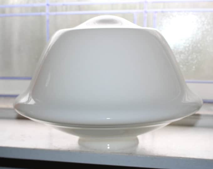 Vintage Milk Glass Schoolhouse Light Fixture Globe 12"