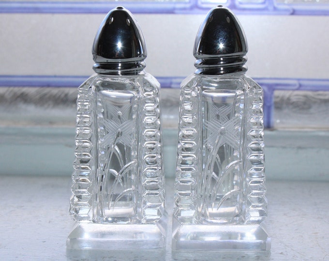 Vintage Salt and Pepper Shakers Irice Hand Cut