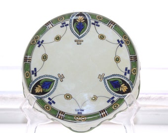 Art Deco Design in Green /& Purple on white Ceramic Trivet 6 Cork back Gift Art Tile