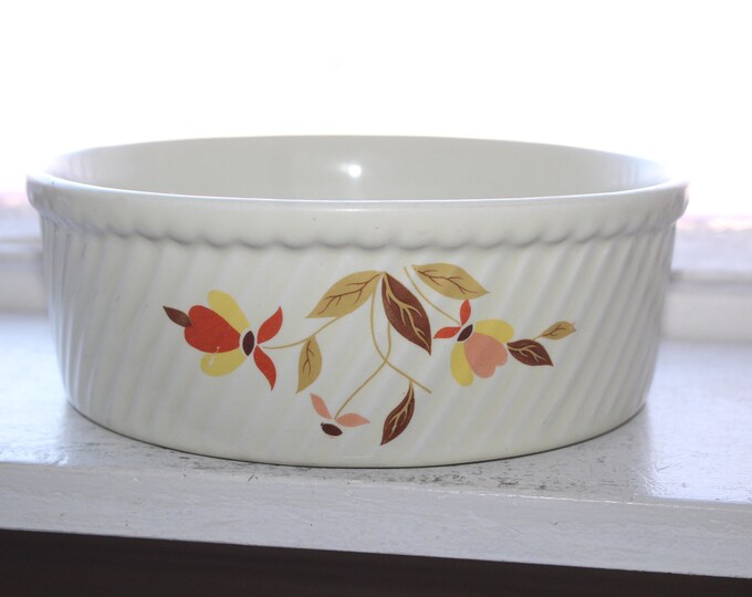 Hall China Autumn Leaf Casserole Dish Vintage 1950s