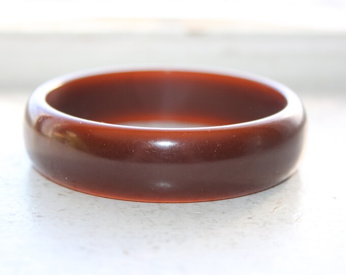 Chocolate Brown Bakelite Chunky Bangle Bracelet Vintage 1920s