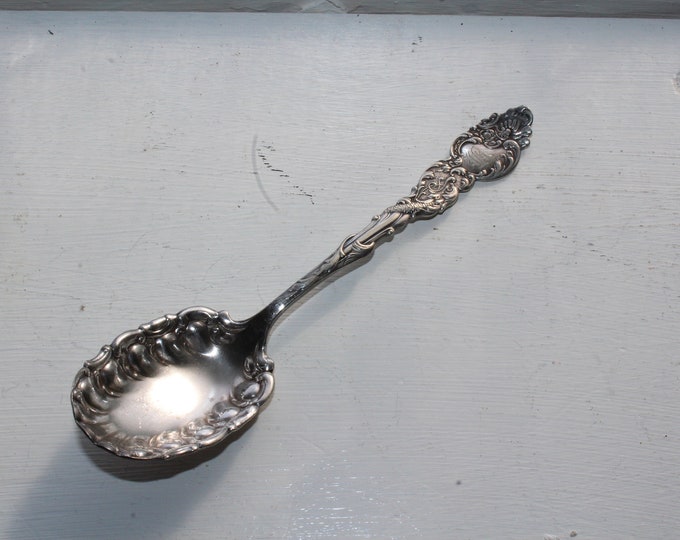 Antique Rogers & Bro Scalloped Silverplate Nut Spoon