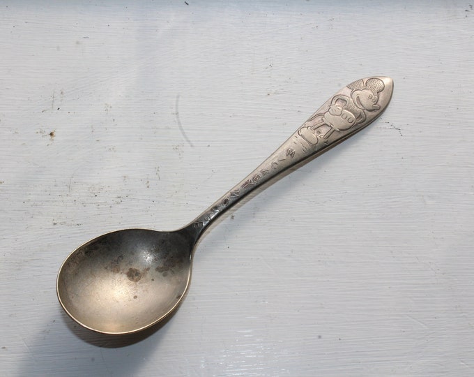 Vintage Mickey Mouse Spoon Branford Silver Plate