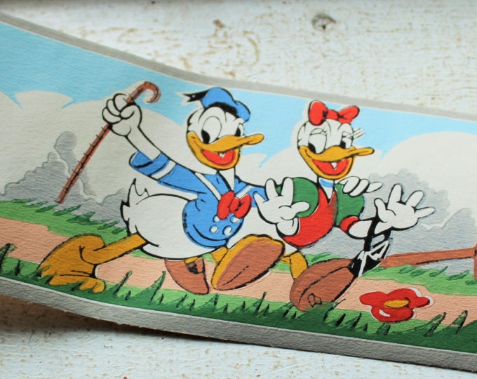 Vintage 1940s Donald Duck Wallpaper Border Dex Brand Unused Wall Paper