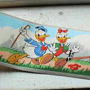 Vintage 1940s Donald Duck Wallpaper Border Dex Brand Unused Wall Paper