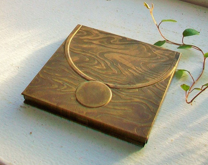 Vintage Brass Tussy Compact 1920s Art Deco