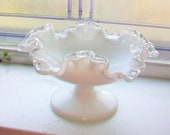 Fenton Silver Crest Footed Candy Dish Comport Compote