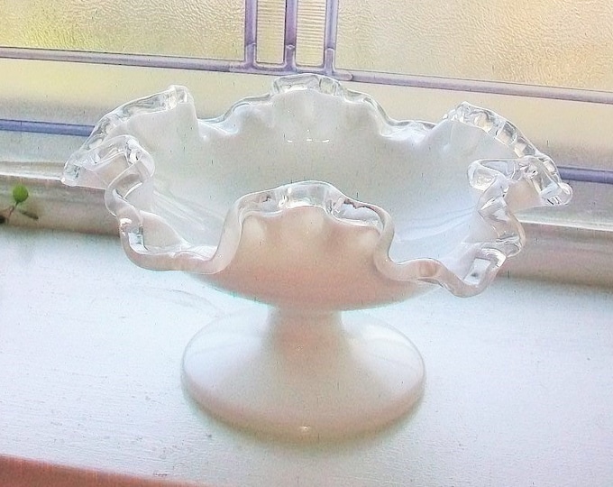 Fenton Silver Crest Footed Candy Dish Comport Compote