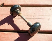 Reserved For Sumer Vintage Doorknobs 2 Pair Black Porcelain Architectural Salvage From Old Farmhouse
