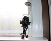 Antique Arcade Crystal Wall Mount Coffee Grinder Farmhouse Decor