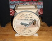 Antique Wood Cylinder Butter Churn 3 Gal Primitive Rustic Farmhouse