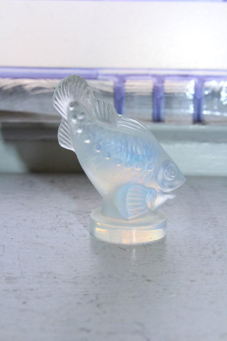 Sabino Glass Opalescent Gold Fish Figurine Etsy