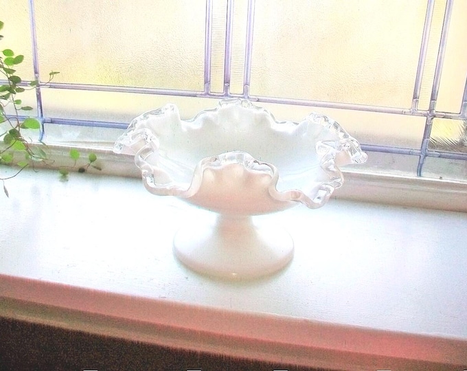 Fenton Silver Crest Footed Candy Dish Comport Compote