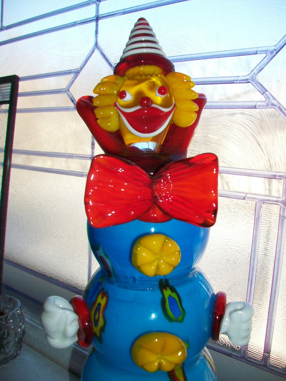 Vintage Glass Clown Large Art Glass Clown