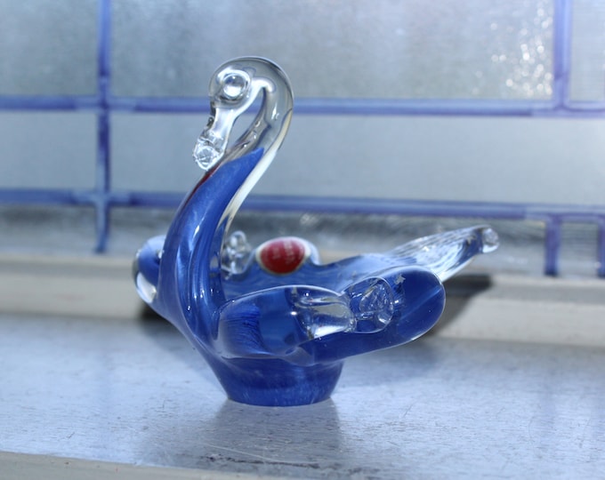 Vintage Murano Glass Swan Bird Figural Dish