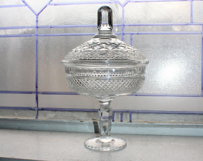 Vintage Crystal Compote with Lid