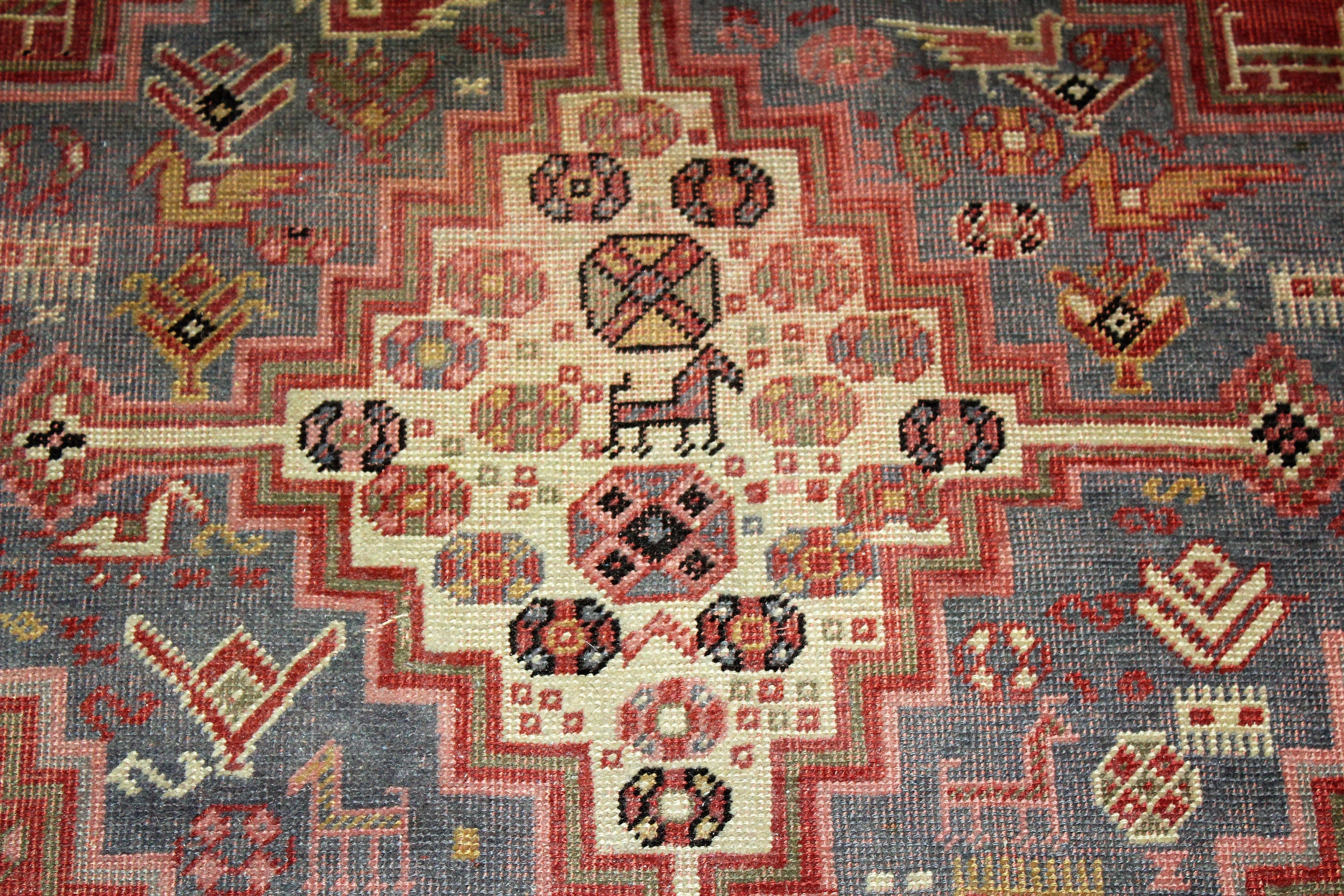 Antique Mid Eastern Oriental Wool Rug Hand Woven