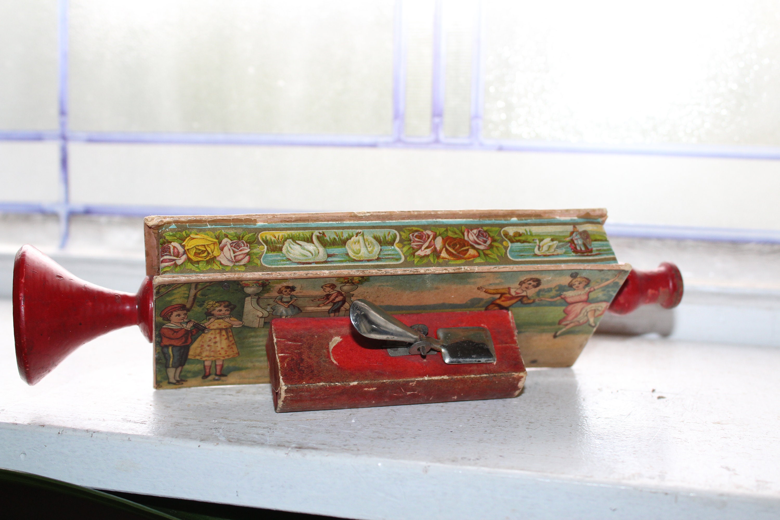 Antique Lithographed Toy Flute Musical Instrument Made in Germany