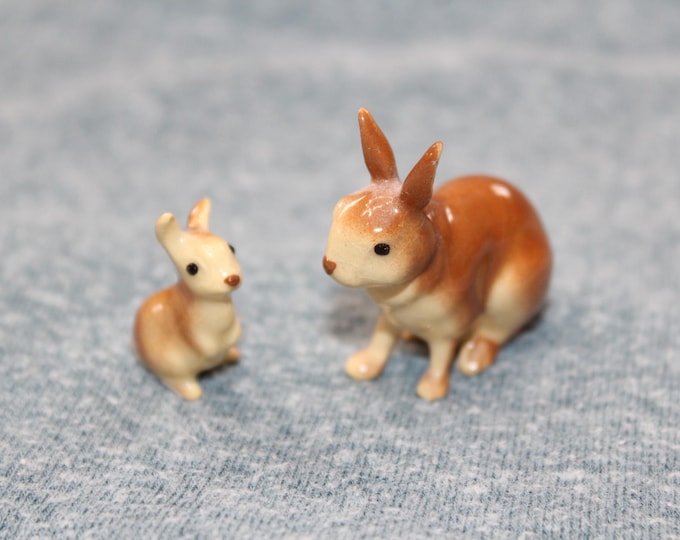 Vintage Hagen Renaker Miniature Figurines Rabbits