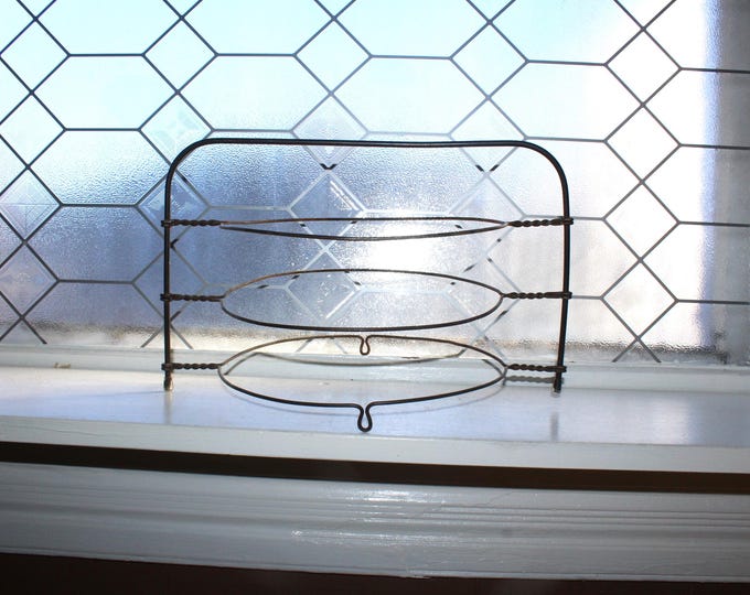 Antique Countertop Wire Pie Rack 3 Tier Store Display Stand
