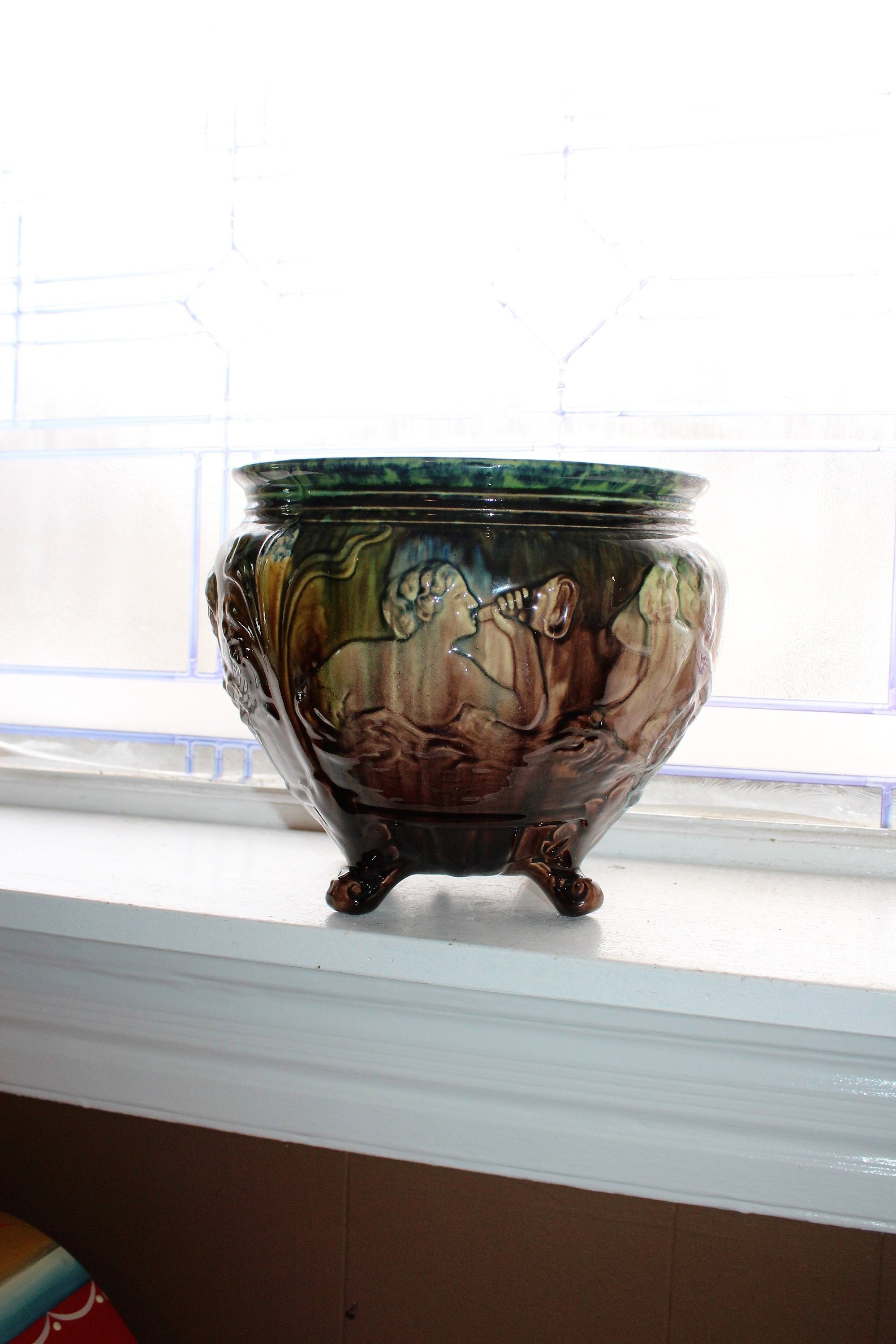 Majolica Footed Jardiniere Majolica Footed Jardiniere