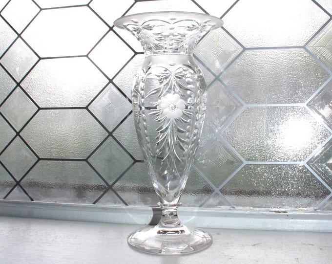 Antique Tuthill Cut Glass Trumpet Vase