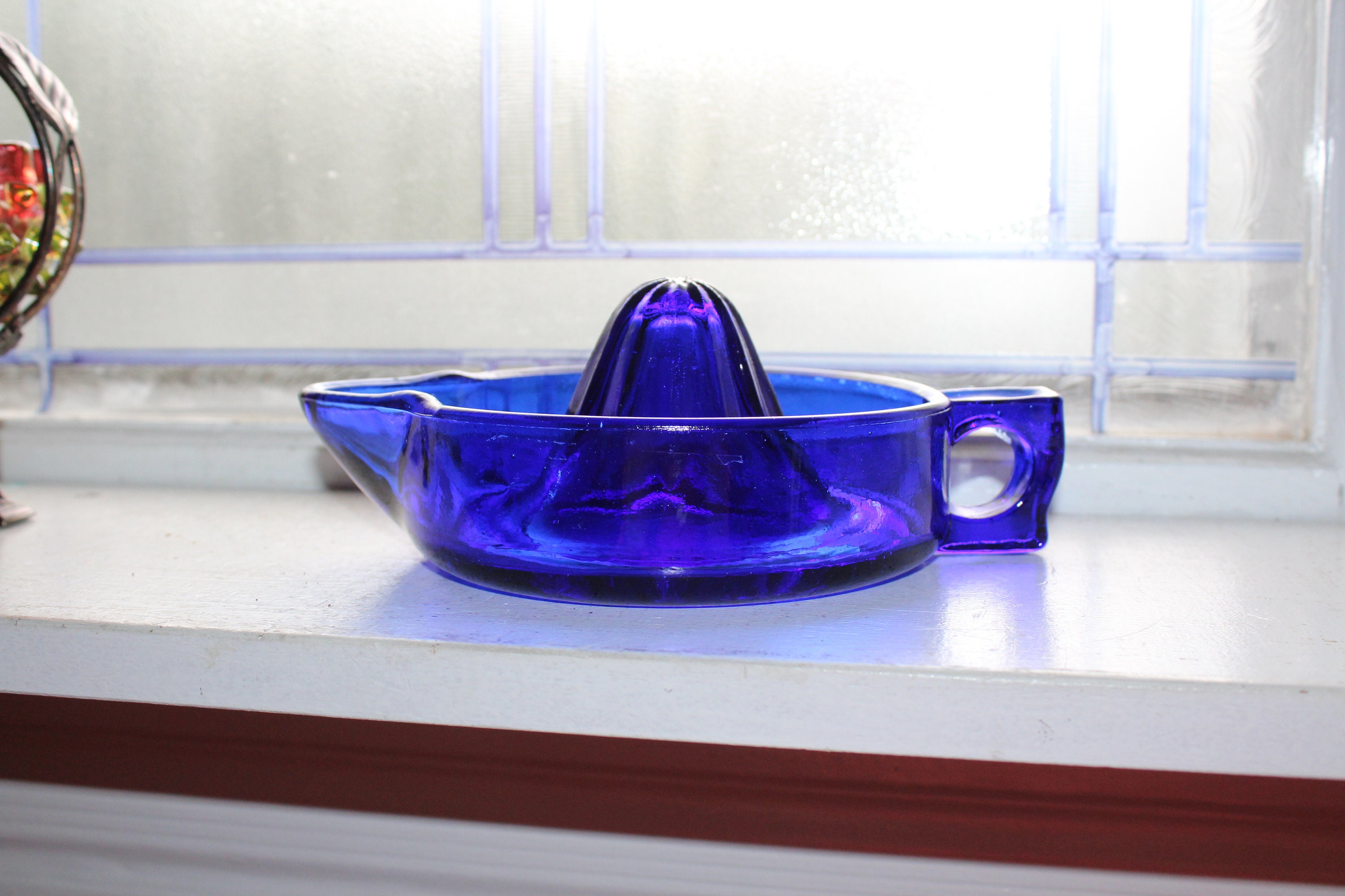 Vintage Cobalt Blue Glass Juicer Reamer