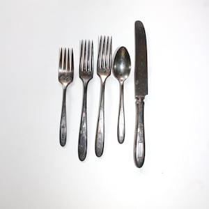 5 Pieces Vintage Grosvenor Community Plate Flatware Forks Knife Spoon