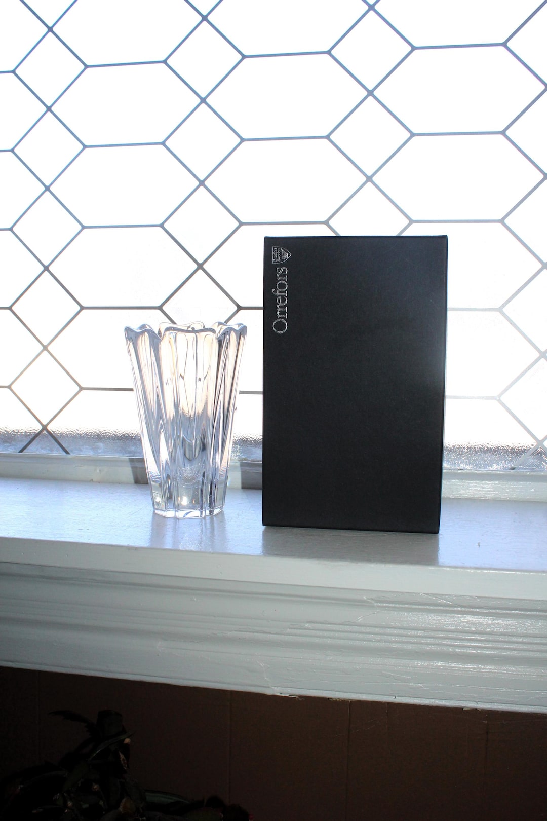 Orrefors　オレフォス　クリスタル花瓶 未使用！ オレフォス Orrefors クリスタル 花瓶