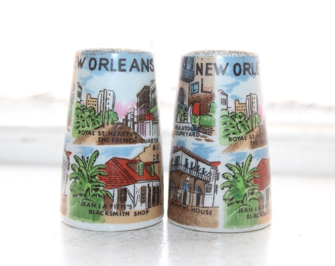 Vintage Salt and Pepper Shakers New Orleans Souvenir
