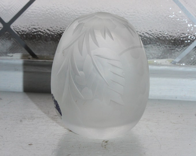 Vintage Russian Satin Cut Crystal Egg