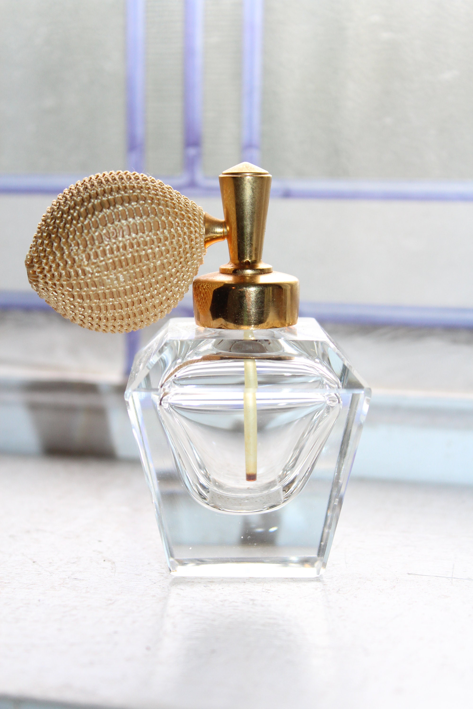 Vintage Perfume Bottle Atomizer Cut Crystal
