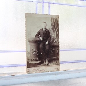 Vintage Cabinet Card Photograph Young Victorian Boy