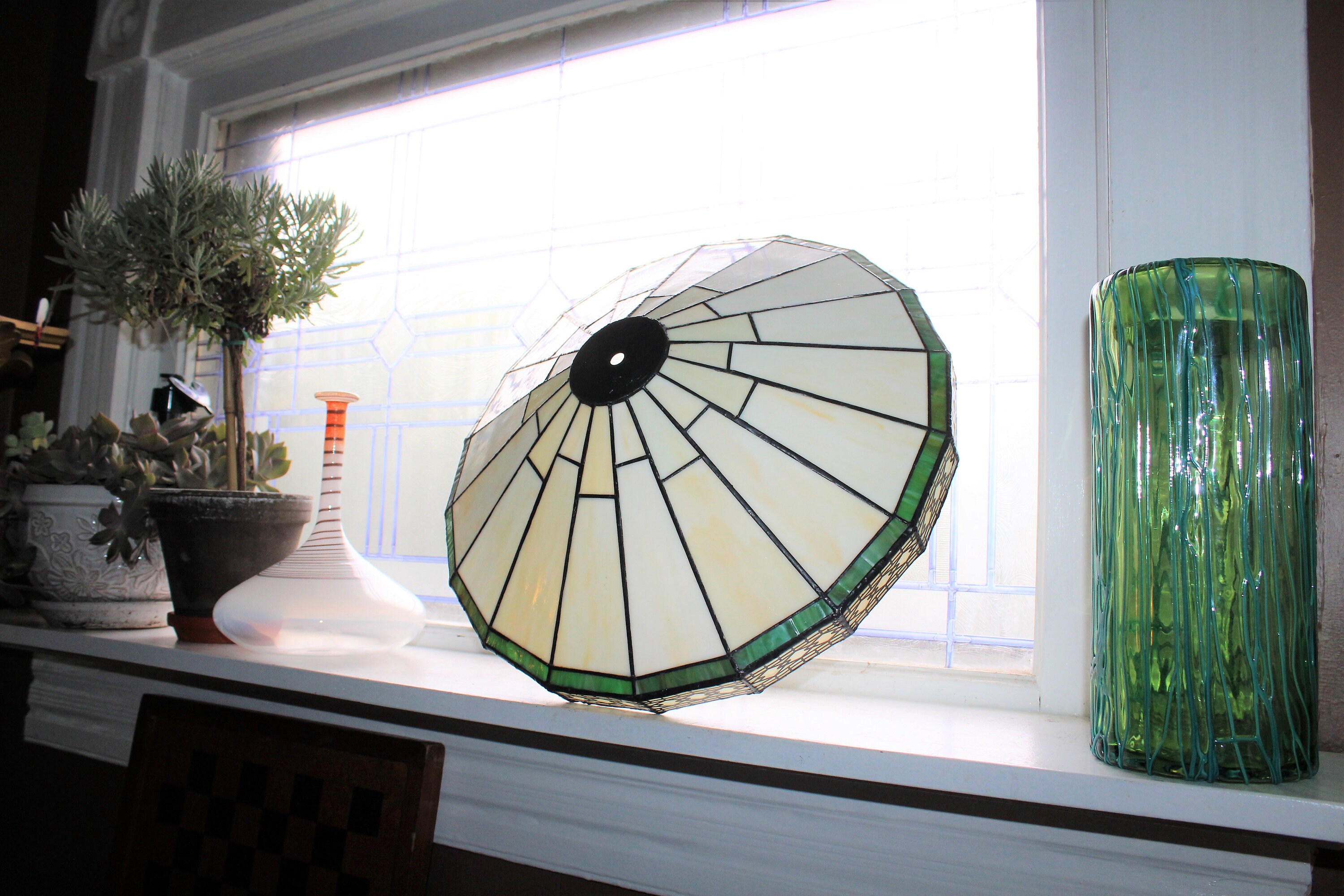 Vintage Mission Craftsman Style Stained Glass Lamp Shade 16