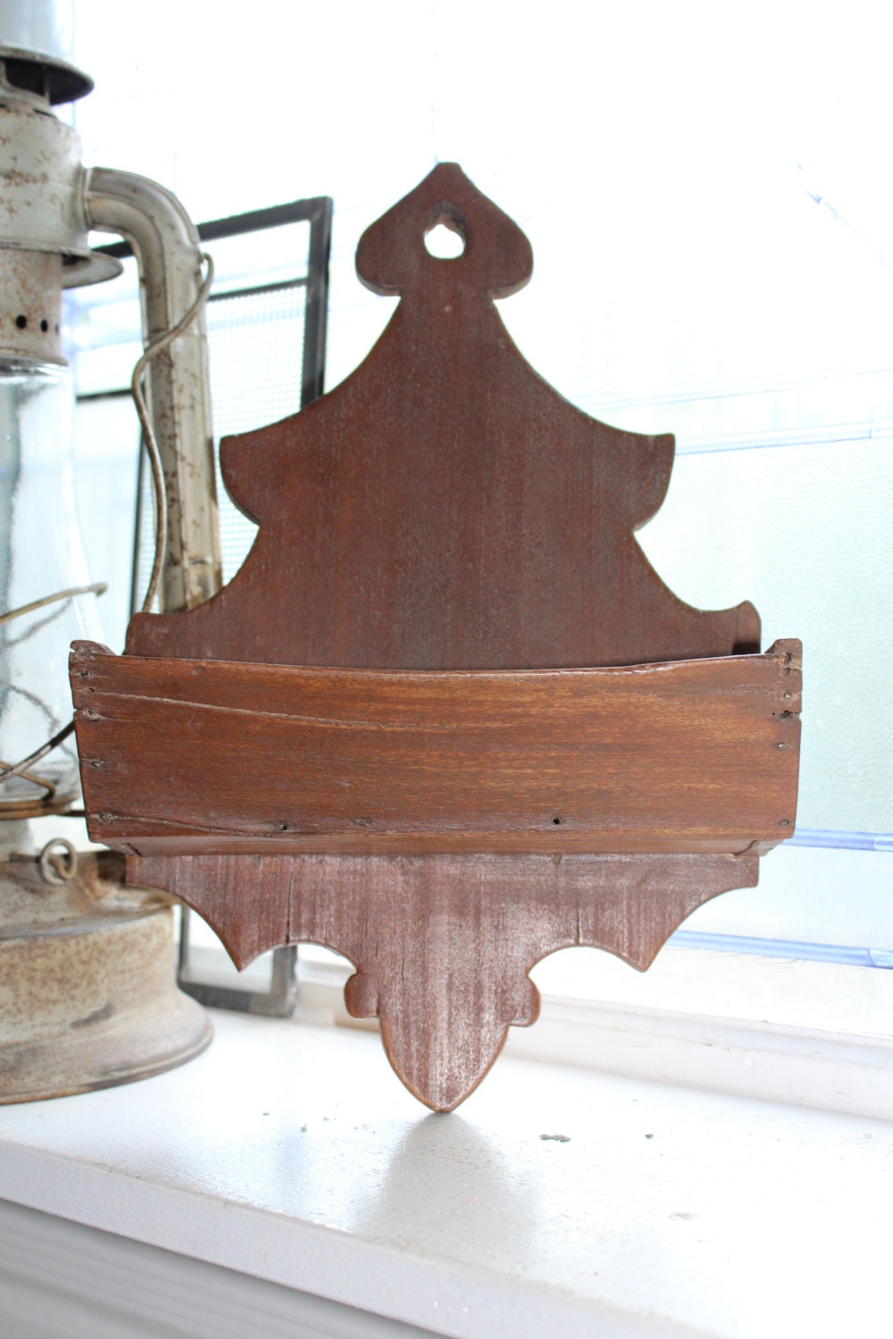 Wooden Wall Box Antique 1800s Folk Art