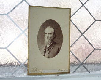 Vintage Cabinet Card Photograph Victorian Man with Beard
